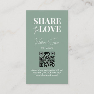 Wedding Share The Love   Photo Sharing QR Code Enclosure Card