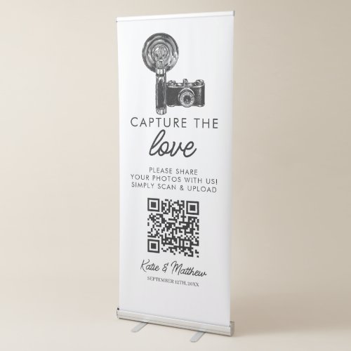 Wedding Share the love QR code Photo Upload  Retractable Banner