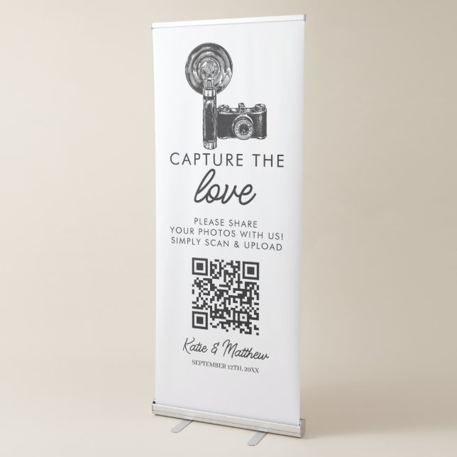 Wedding Share the love QR code Photo Upload  Retractable Banner (3/4)
