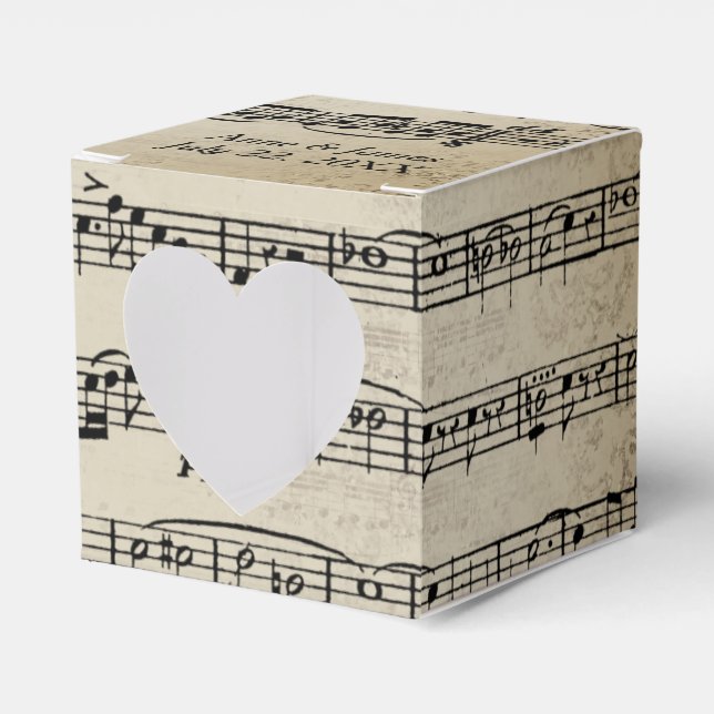 Wedding Sheet Music  Favor Boxes (Front Side)