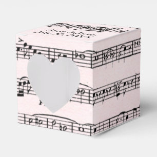 Wedding Sheet Music On Blush Pink Favor Boxes