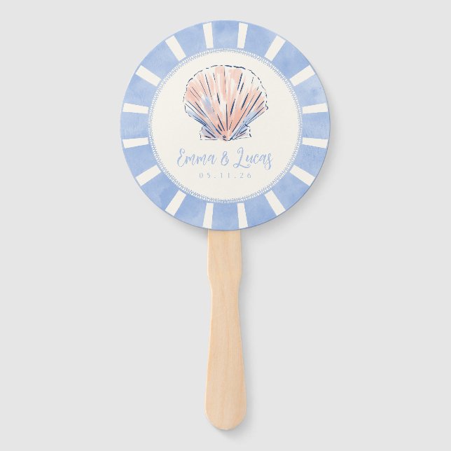 Wedding shell hand fan (Back)