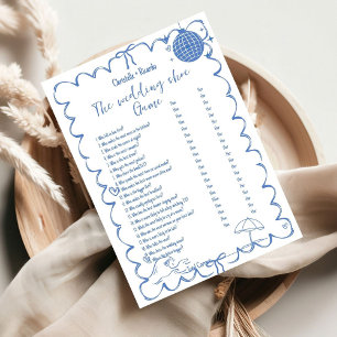 Wedding shoe coastal Bridal Shower game card
