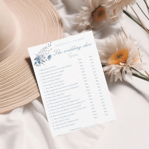Wedding shoe Dusty Blue Bridal Shower game card