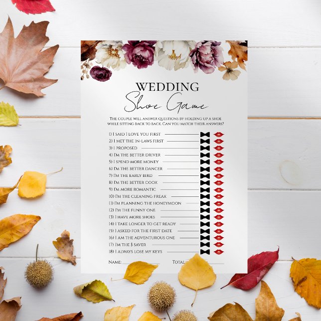 Wedding Shoe | Fall Bridal Shower Game Card (Creator Uploaded)