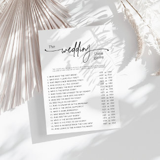 Wedding Shoe Game, Bridal Shower Game