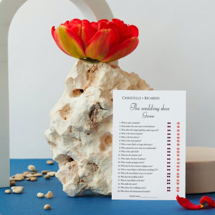 Wedding shoe game bridal shower game card