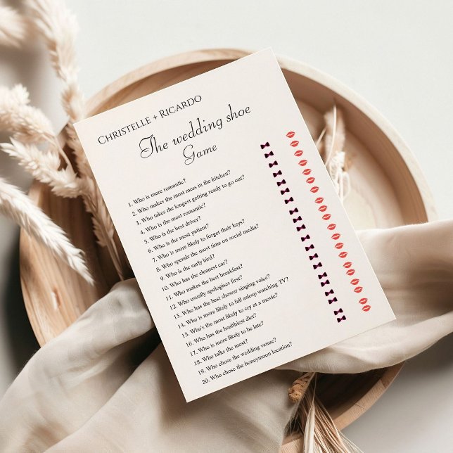 Wedding shoe game bridal shower game card (Creator Uploaded)