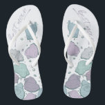 WEDDING SHOES | Modern Seashells Dusty Blue Lilac Flip Flops<br><div class="desc">Funky dusty blue and lilac seashell design. Handwritten calligraphy that says best man - perfect for the best man to wear on the beach for his best bud's wedding ceremony. Design created for TheBarefootBride™ by © WhimsicalArtwork™. This is part of a wedding stationery suite collection with matching wedding accessories also...</div>