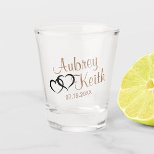 Wedding Shot Glasses with Bride and Groom name