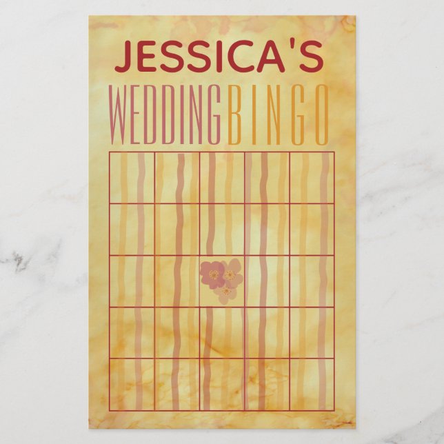 Wedding Shower BINGO Asian Influenced Design Flyer (Front)