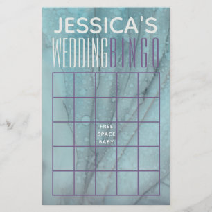 Wedding Shower BINGO Turquoise and Lavenders Flyer