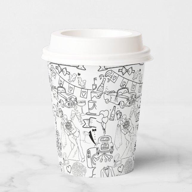 Wedding Shower Brunch Paper Coffee Cups (Right)