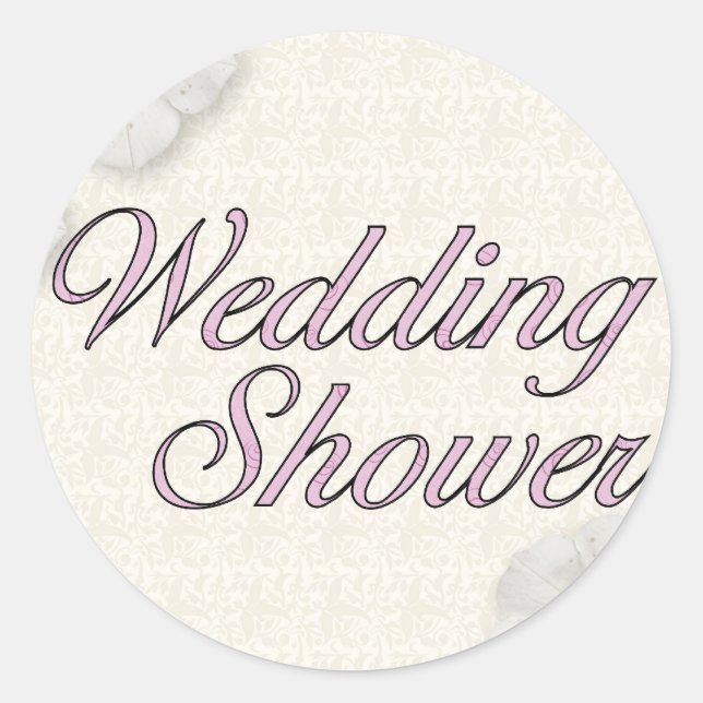 Wedding Shower Classic Round Sticker (Front)