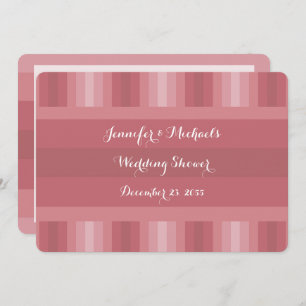 Wedding Shower Dusty Rose Stripe Invitation