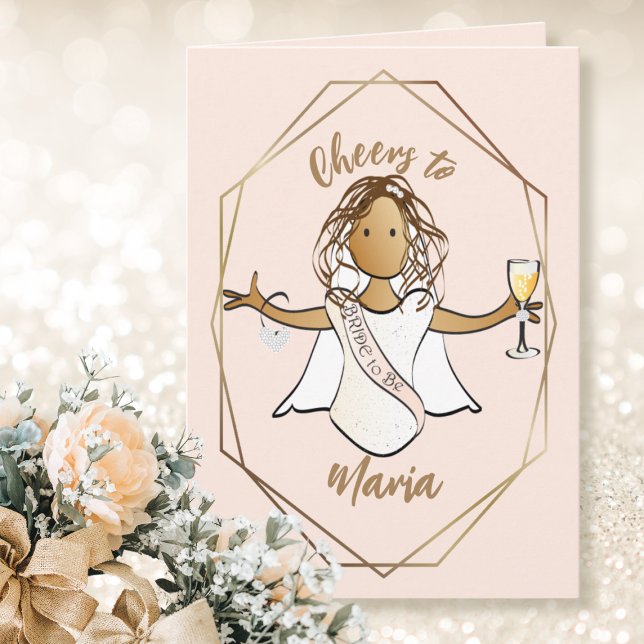 Wedding Shower Ethnic Bride to Be Champagne Toast Card (Creator Uploaded)