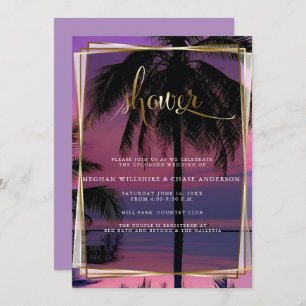 Wedding Shower Exotic Tropical Night Wedding Invitation