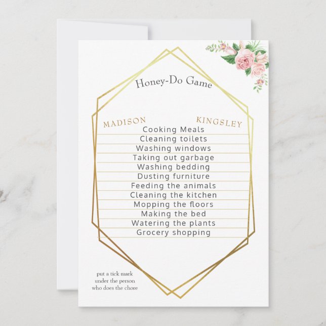 Wedding Shower Game Beautiful Pink Floral Elegant  Invitation (Front)