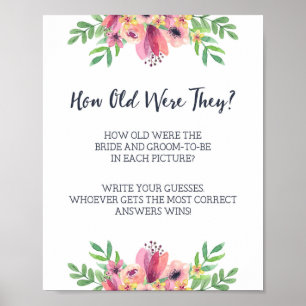 Wedding Shower How Old Were They Game Sign
