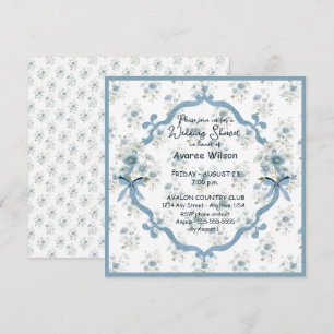 Wedding Shower in Blue Floral Card