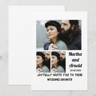 Wedding Shower Invitation custom 3 Photo Collage 