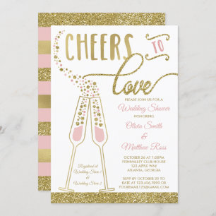 Wedding Shower Invitation, Faux Glitter/Foil Invitation
