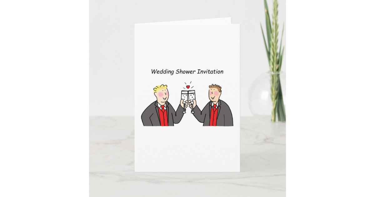 Wedding Shower Invitation for Two Grooms. Zazzle