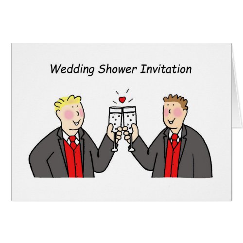 Wedding Shower Invitation for Two Grooms