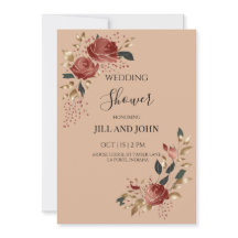 Wedding Shower Invitation Modern Bridal Rose 