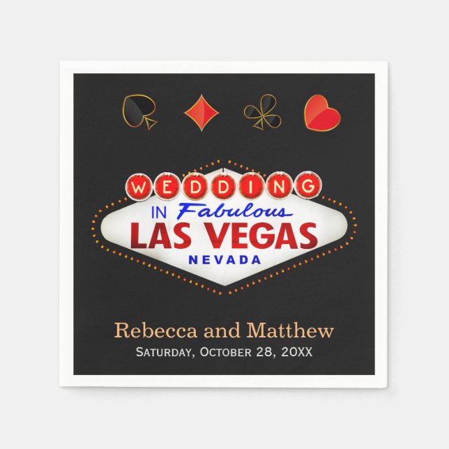Wedding Shower Las Vegas Wedding Party Paper Napkins (Front)