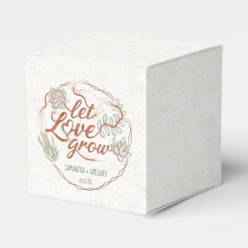 Wedding Shower Let Love Grow Succulent Plant Cute Favor Boxes