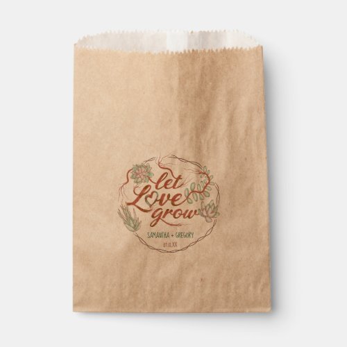 Wedding Shower Let Love Grow Succulent Plants Cute Favor Bag