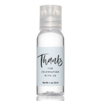 Wedding shower light blue thank you hand sanitizer