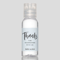 Wedding shower light blue thank you hand sanitizer