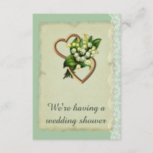 Wedding Shower, Lily of the Valley Gold Hearts Invitation