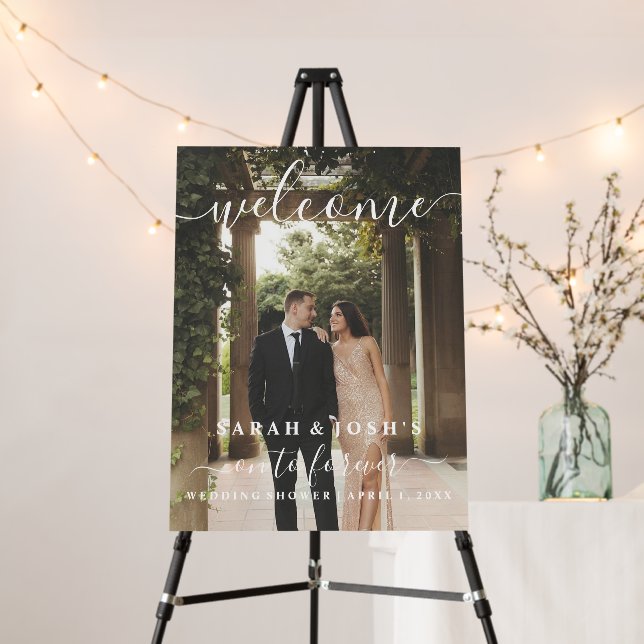Wedding Shower On to Forever Couple's Photo  Foam Board (In Situ (Stand))