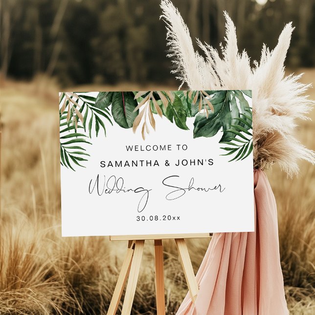Wedding Shower Summer Tropical Welcome  Foam Board (Creator Uploaded)