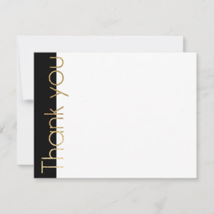 Wedding/Shower Thank You Card Elegant Gold & Black