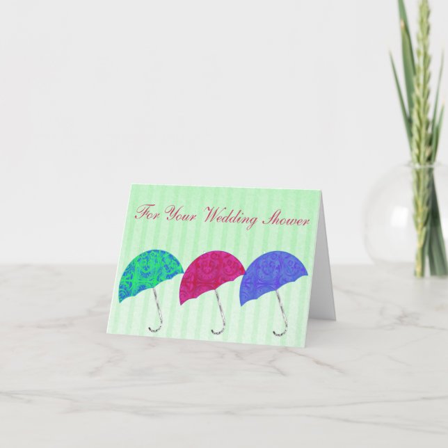 Wedding Shower Umbrella Greeting Card (Front)