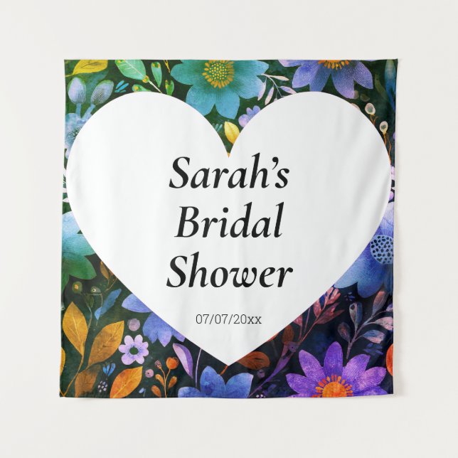Wedding shower wall poster personalized tapestry (Front)