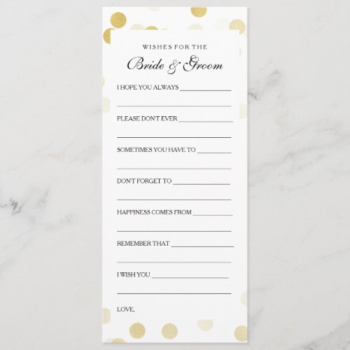 Wedding Shower Wishes Gold Foil Glitter Lights