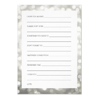 Wedding Shower Wishes Silver Glitter Lights Card