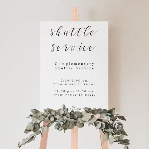 Wedding Shuttle Sign Template