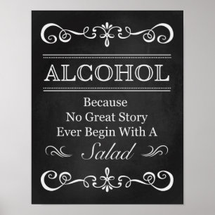Wedding Sign - Alcohol Wedding Chalkboard Sign