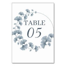 Wedding Sign Blue Ginkgo Leaf Botanical Flower