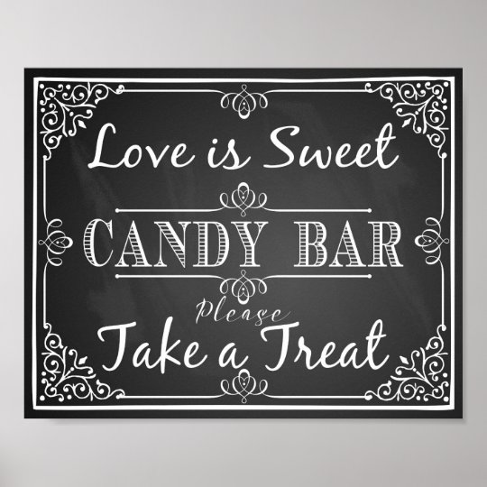 Wedding Sign Candy Bar Love Is Sweet Chalkboard 1446