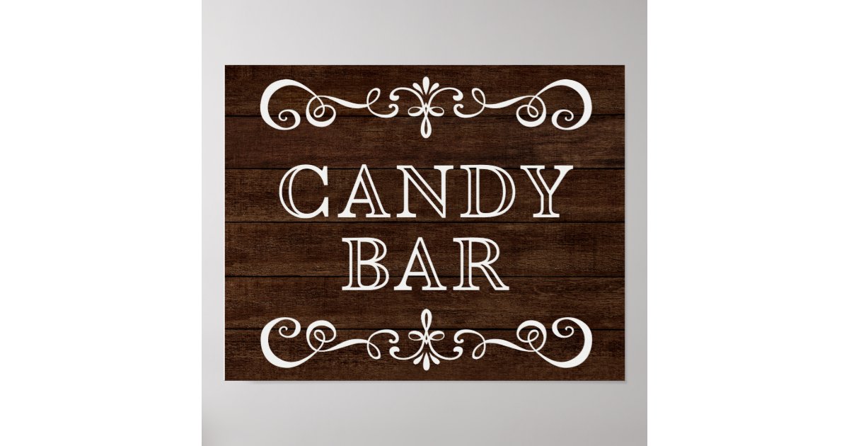 Wedding Sign Candy Bar Rustic Wedding Sign Zazzle 2839