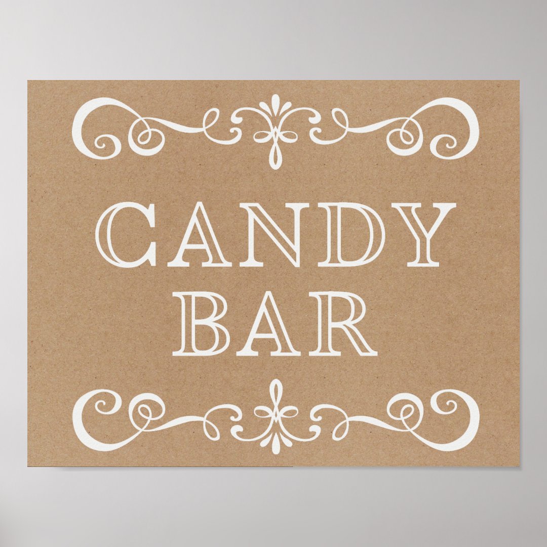 Wedding Sign Candy Bar Rustic Wedding Sign Zazzle 2625