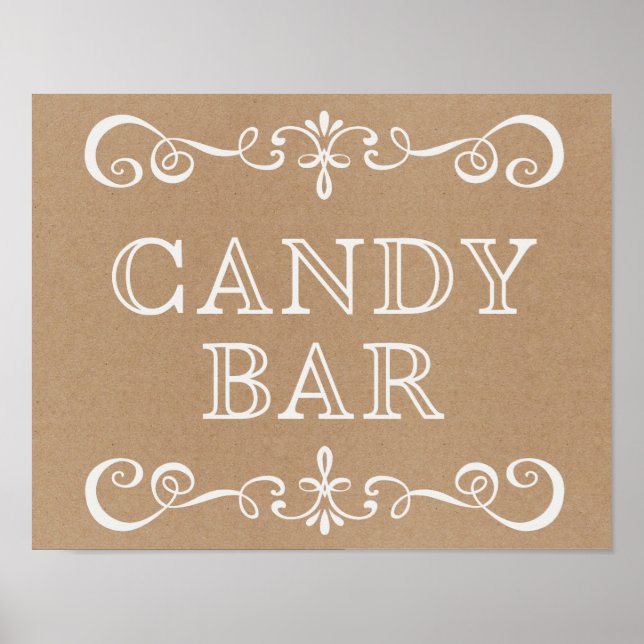 Wedding Sign – Candy Bar Rustic Wedding Sign (Front)