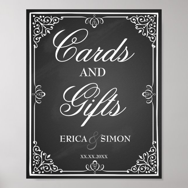 Wedding sign card and gift table (Front)
